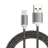 Metal Head Fabric Micro USB Phone Data Cable