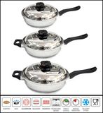 6PCS 12-Element T304 Stainless Steel Skillet Set