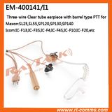 Beige 3-Wire Clear Tube Surveillance Earpiece for Icom IC-F13/IC-F3s/IC-F10