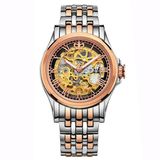 Luxury Stainless Steel Golden Skeleton Movement Watch Sk-106