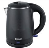 Black Small Size Electric Double Wall Kettle 1.2L Open Lid Button