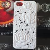 Embossed Flower Mobile Phone Case for iPhone 5 (White)