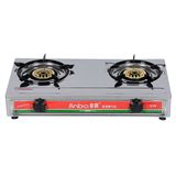 2 Burner Brass Cap Stainless Steel Gas Cooker