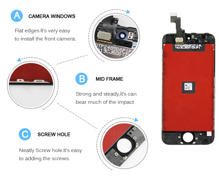 Original LCD Screen for iPhone 5 Digitizer with Touch Display Assembly Repair Replacement for iPhone 5 LCD Screen