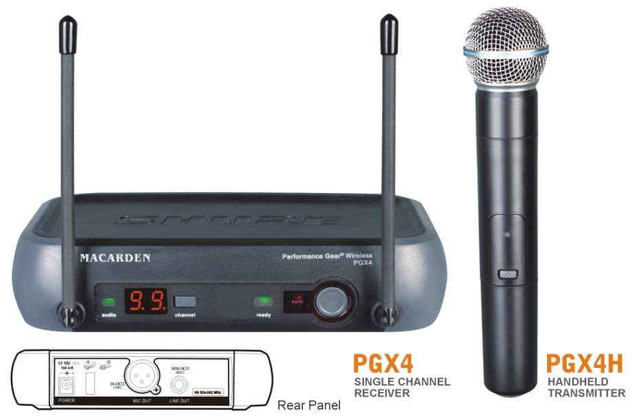 UHF Pll Professional Single Channel Antenna Diversity Microphone (PGX4)